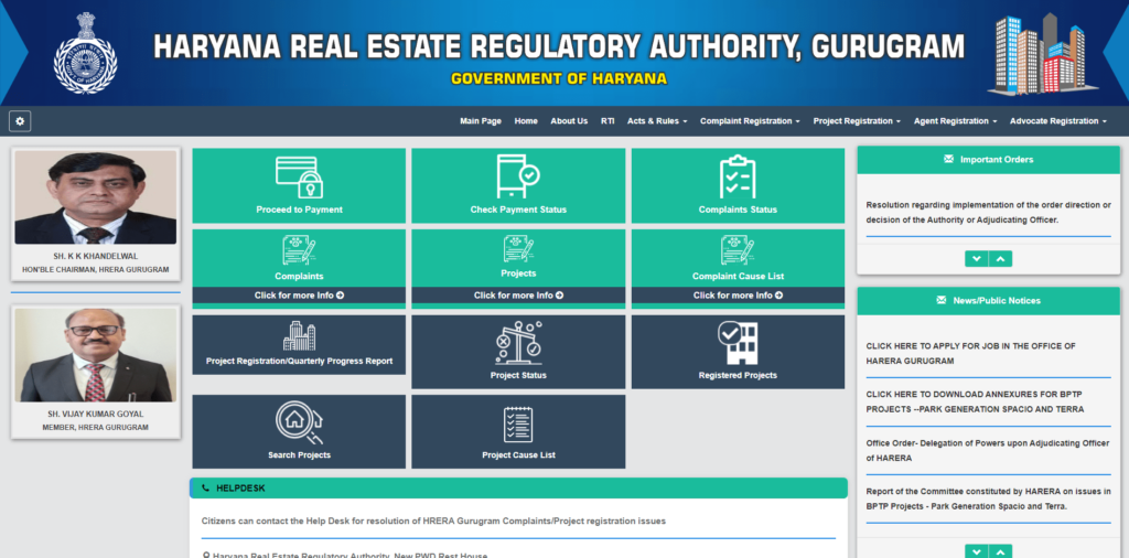 RERA Haryana: How to search/check for registered projects?